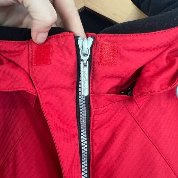 Avalanche Women's Large Red Long Hooded Nylon Ski Snow Patrol Overcoat Jacket - Picture 13 of 14